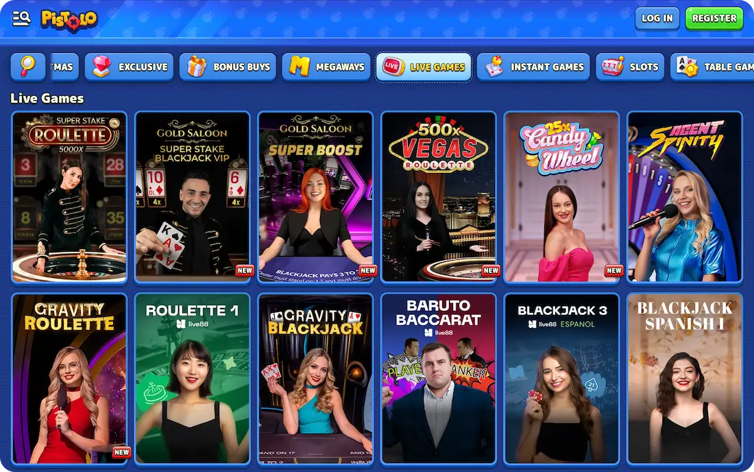 pistolo casino live games