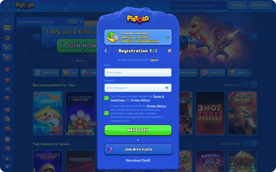 Pistolo Registration Rules