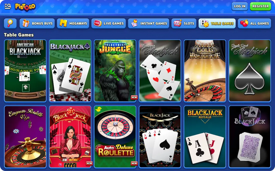 pistolo casino table games